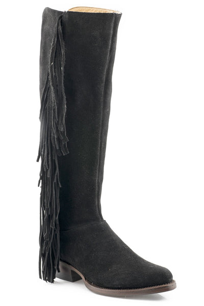 Stetson Glam (Black) - Women's Suede Leather Cowgirl Boot