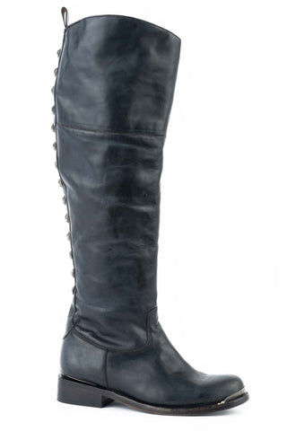 Stetson Womens Era 18in OTK Black Leather Fashion Boots 10.5