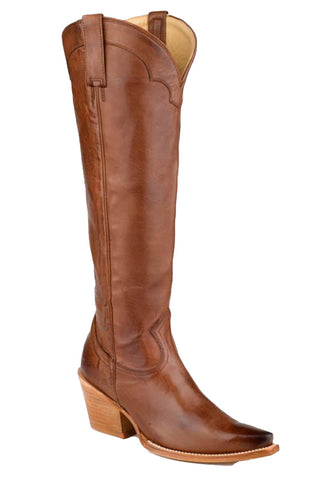 Stetson Womens Sutton Brown Calf Leather 18in Fashion Boots