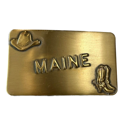 Rockmount Mens Vintage Maine State Nickel Metal Belt Buckle
