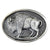 Rockmount Mens Buffalo Oval Western Gray Pewter Belt Buckle