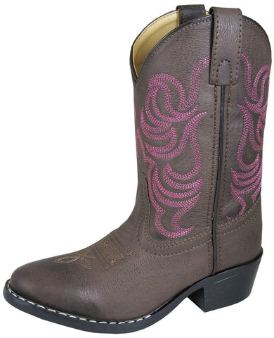 Smoky Mountain Boots Children Unisex Monterey Brown Faux Leather Pink 13.5 D