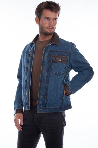 Scully Mens Button Up Jean Denim Cotton Jacket