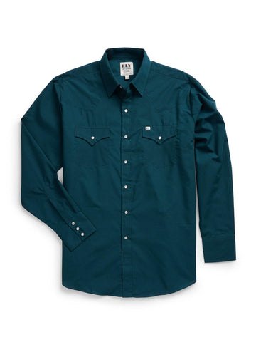 Ely and Walker Mens Western Solid Pine Poly/Cotton L/S Shirt