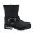 RideTecs Womens 7in Side Zipper Harness Black Military Boots