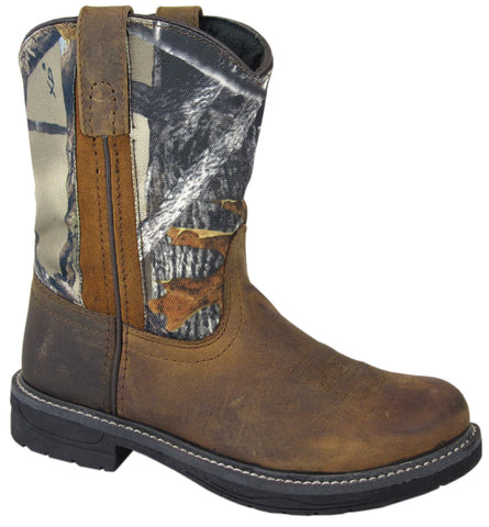 Smoky Mountain Boots Children Boys Buffalo Brown Distress Leather Camo 3 D