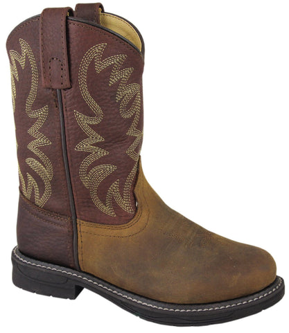 Smoky Mountain Boots Youth Boys Buffalo Brown Oiled Leather Cowboy 7 D