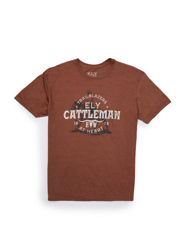 Ely and Walker Mens Trailblazers at Heart Chocolate Cotton Blend S/S T-Shirt