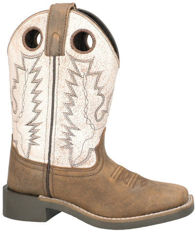 Smoky Mountain Youth Unisex Drifter Antique White Leather Cowboy Boots 4D