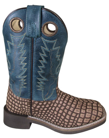 Smoky Mountain Youth Unisex Reptile Dark Turquoise Leather Cowboy Boots