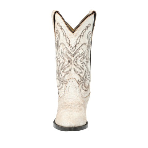 Smoky Mountain Boots Girls Carolina Antique White Leather Cowboy Boots