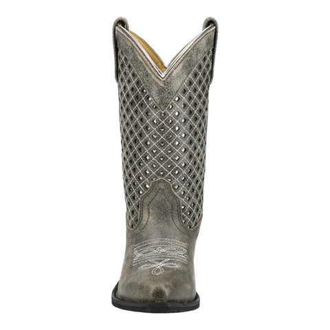 Smoky Mountain Boots Kids Girls Magnolia Vintage Gray Leather Cowboy Boots