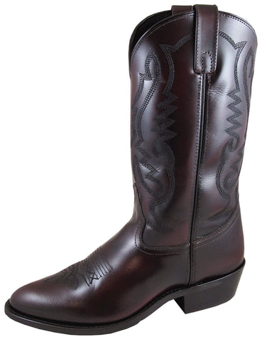 Smoky Mountain Mens Denver Black Cherry Leather Cowboy Boots 8.5 EE