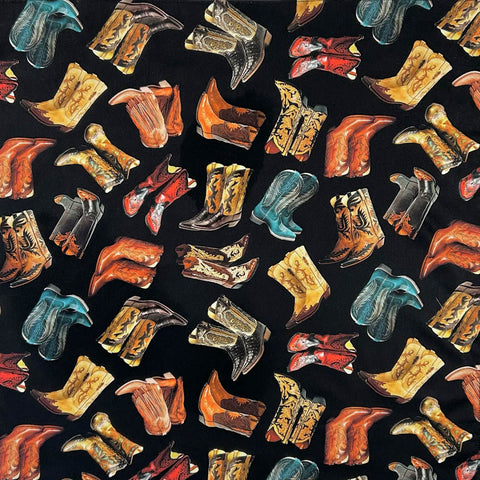 Rockmount Unisex Cowboy Boots Western Black 100% Cotton Bandana