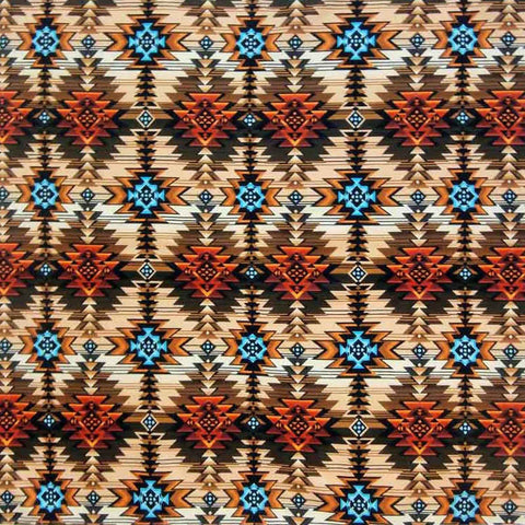 Rockmount Unisex Native Print Western Brown/Rust 100% Cotton Bandana