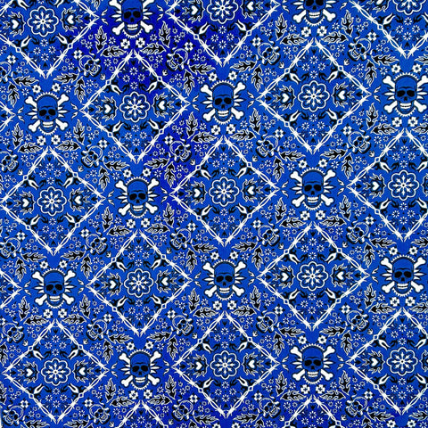 Rockmount Unisex Skulls Western Blue 100% Cotton Bandana
