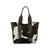 American West Womens Cowtown Smal Zip Pony Hair-On Leather Shoulder Tote Bag