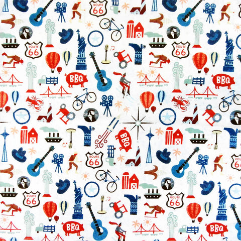 Rockmount Unisex Vintage Route 66 White 100% Cotton Bandana