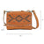 American West Womens Tribal Weave Golden Tan Leather Crossbody Bag
