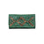 American West Womens Tribal Weave Light Turquoise Leather Trifold Wallet