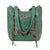 American West Womens Tribal Weave Light Turquoise Leather Handbag Bag