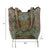 American West Womens Tribal Weave Distressed Charcoal Brown Leather Handbag Bag