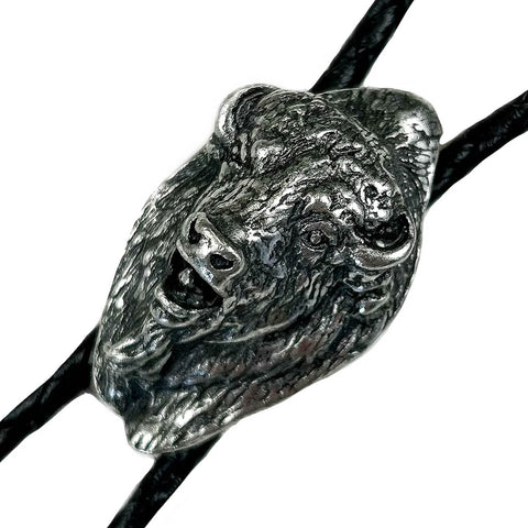 Rockmount Unisex Buffalo Head Western Silver Pewter Bolo Tie