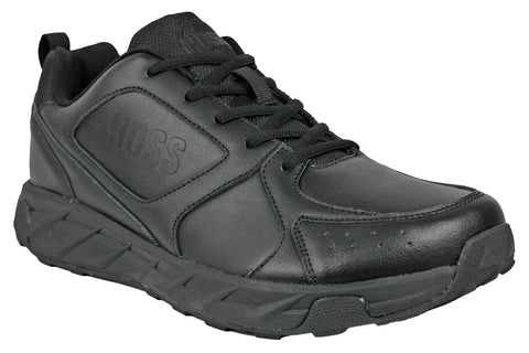Hoss Boots Mens Beta Soft Toe Black Leather Work Shoes 13 4E