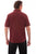 Scully Mens Traveler Contrast Burgundy 100% Cotton S/S Shirt