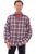 Scully Mens Burgundy 100% Cotton Flannel Plaid L/S Shirt