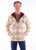 Scully Mens Sherpa Lined Tan/Red 100% Cotton Hoodie