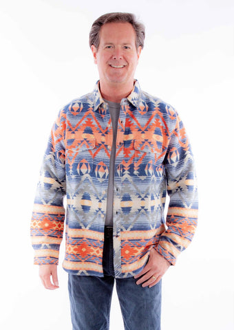 Scully Mens Aztec Southwest Santa Fe 100% Cotton L/S Shirt