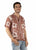 Scully Mens Hawaiian Orchid Print Brown 100% Viscose S/S Shirt