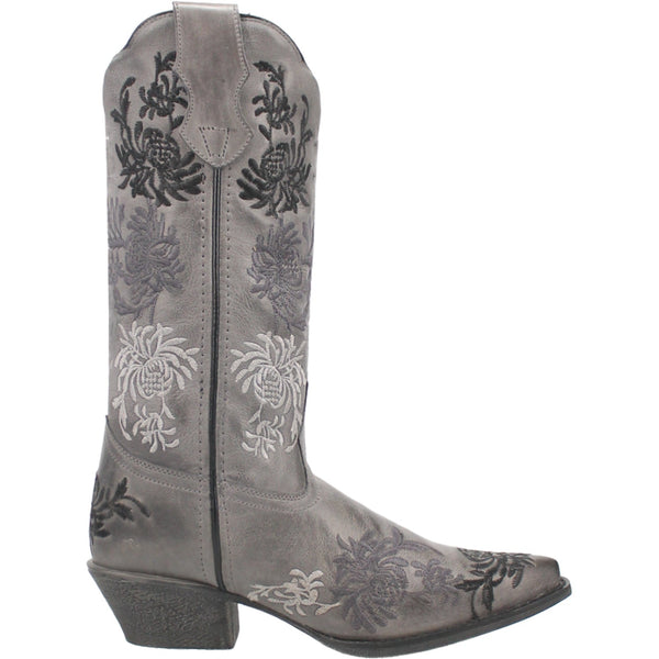 Laredo Womens Sylvan Grey Leather Cowboy Boots 9 M The Western Company