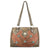 American West Womens Desert Wildflower Medium Brown Leather Handbag Bag