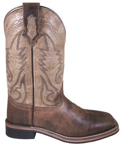 Smoky Mountain Womens Creekland Waxed Brown Marble Leather Cowboy Boots 8 M