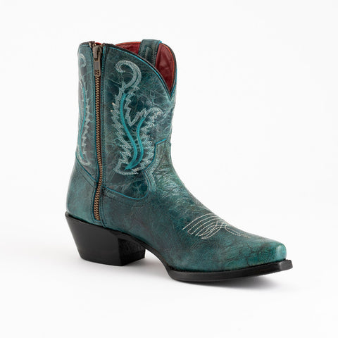 Ferrini Womens Molly R-Toe Teal Leather Cowboy Boots
