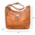 American West Womens Harvest Moon 10in CC Natural Tan Leather Handbag Bag
