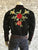 Rockmount Mens Vintage Floral Embroidered Black 100% Cotton L/S Shirt