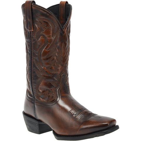 Laredo Mens Tan Cowboy Boots Leather Square Toe 12 EW