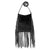 American West Womens Fringed Cowgirl 10in Black Hair-On Leather Crossbody Bag