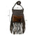 American West Womens Fringed Cowgirl 8in Brindle Hair-On Leather Crossbody Bag