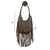 American West Womens Fringed Cowgirl Hobo Chocolate Brown Leather Crossbody Bag