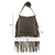 American West Womens Fringed Cowgirl 10in Chocolate Brown Leather Crossbody Bag