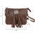 American West Womens Lariats and Lace Dark Brown Leather Crossbody Bag