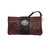 American West Womens Grab and Go Dark Brown Leather Clutch Bag