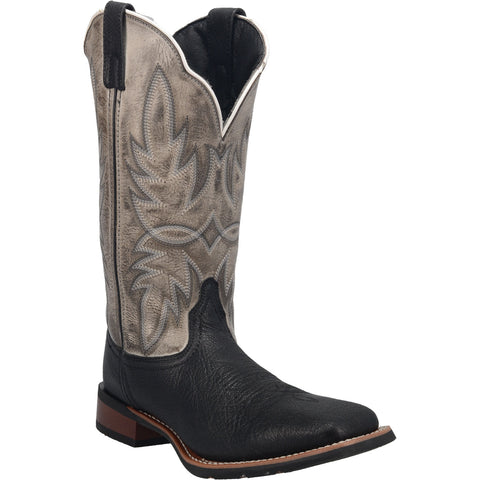 Laredo Mens Black/Grey Isaac 13in Cowboy Boots Leather