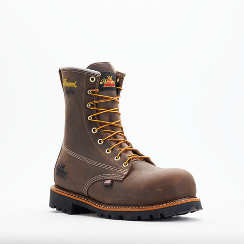 Thorogood Mens 8in American Legacy WP CT Crazy Horse Leather Work Boots