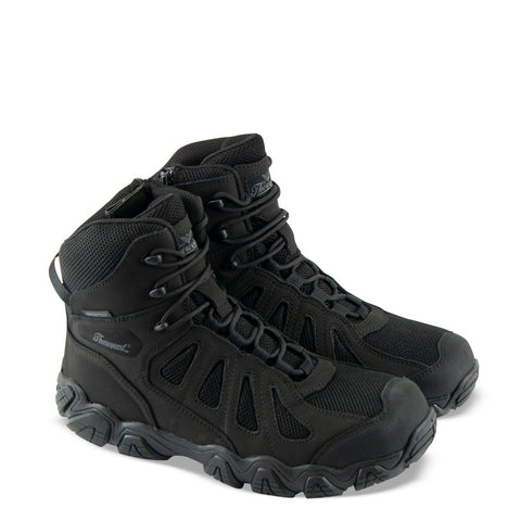 Thorogood Side Zip BBP WP 6in Mens Black Leather Crosstrex Hiker Boots