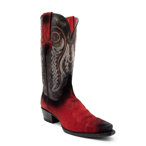 Ferrini Womens Roughrider V-Toe Red Leather Cowboy Boots 7 B